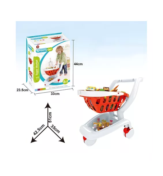 JUGUETE CARRITO DE COMPRAS FRUTAS SUPER MARKET NIÑOS MULTICOLOR - 3