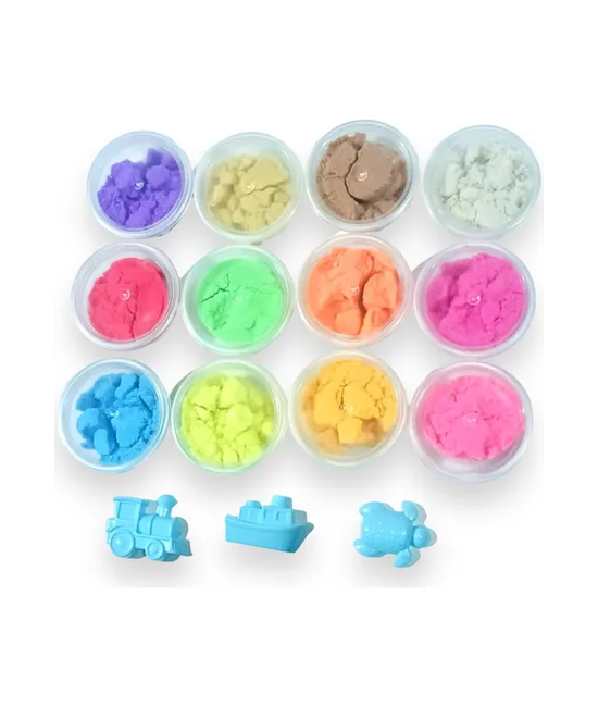 SET DE 12 ARENAS MÁGICAS KINÉTICAS VARIOS COLORES + MOLDES - 3