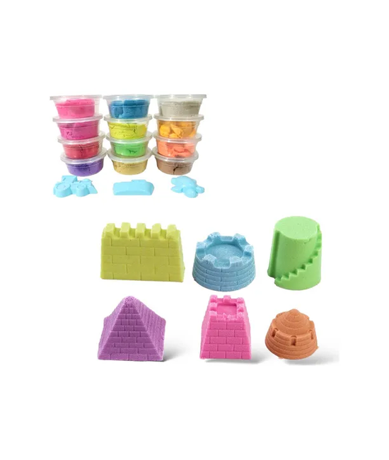 SET DE 12 ARENAS MÁGICAS KINÉTICAS VARIOS COLORES + MOLDES - 5