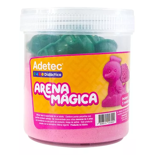 ARENA MÁGICA COLORES 450 G CON 5 MOLDES ADETEC COLOR AZUL - 7
