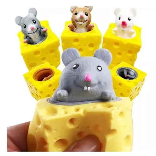 JUGUETE ANTIESTRÉS SQUISHY, RATÓN Y QUESO DE DESCOMPRESIÓN - 1
