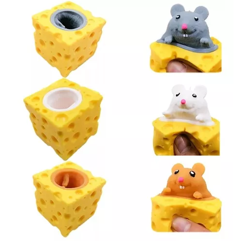 JUGUETE ANTIESTRÉS SQUISHY, RATÓN Y QUESO DE DESCOMPRESIÓN - 3