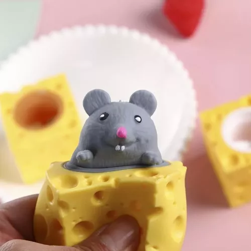 JUGUETE ANTIESTRÉS SQUISHY, RATÓN Y QUESO DE DESCOMPRESIÓN - 4
