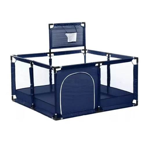 CORRAL DE SEGURIDAD PARA BEBÉS CON ARO DE BASKET, 128CM, AZUL - 1