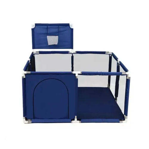 CORRAL DE SEGURIDAD PARA BEBÉS CON ARO DE BASKET, 128CM, AZUL - 4
