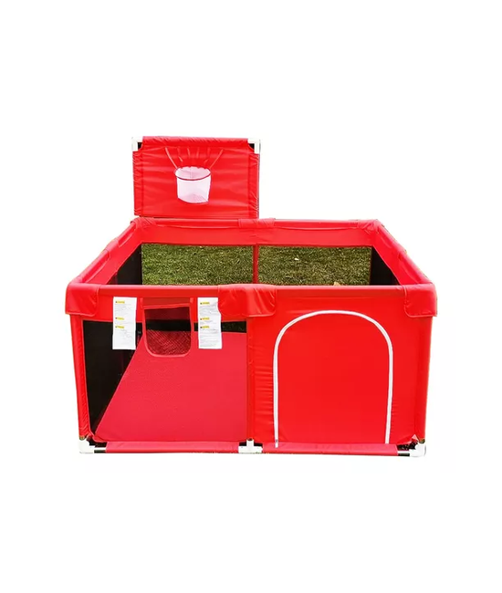CORRALITO PLEGABLE PARA BEBÉ, CORRAL DE SEGURIDAD, EN COLOR ROJO - 1