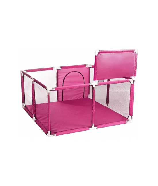 CORRAL DE SEGURIDAD PARA BEBÉS CON ARO DE BASKET, 128CM, ROSA - 3