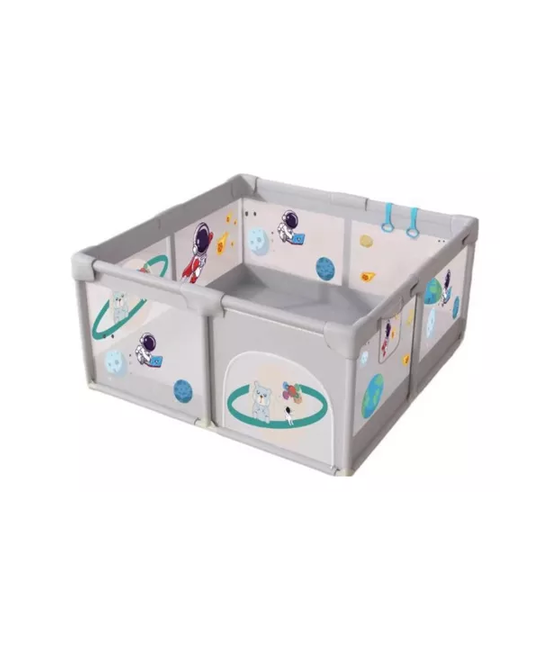 CORRAL Y GIMNASIO PARA NIÑOS CON ALFOMBRA Y JUEGOS, ASTRO, GRIS - 1