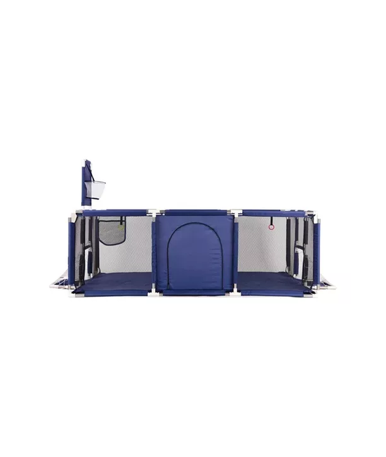 CORRAL DE SEGURIDAD PARA BEBÉS CON ARO Y PORTERÍA 180CM + PELOTAS, AZUL MARINO - 3