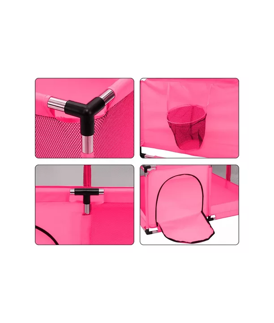 CORRALITO PLEGABLE PARA BEBÉ, CORRAL DE SEGURIDAD, ROSADO - 2