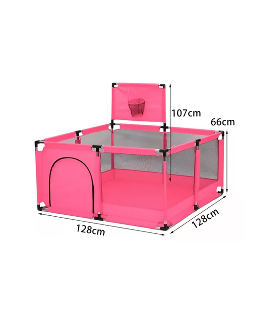 CORRALITO PLEGABLE PARA BEBÉ, CORRAL DE SEGURIDAD, ROSADO - 5