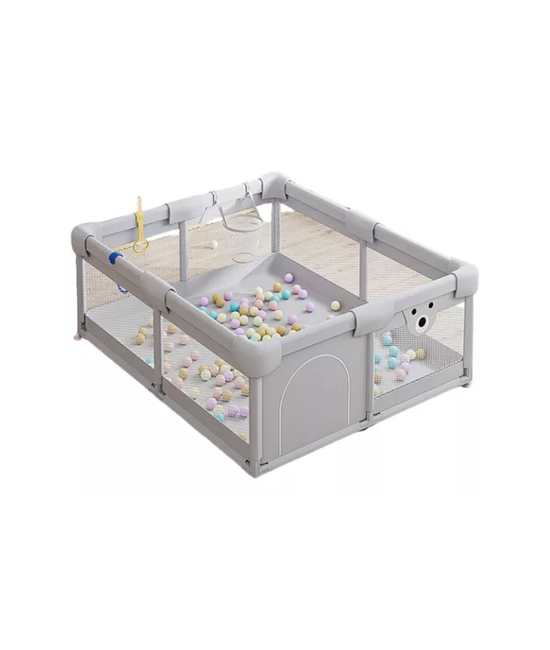 CORRAL CENTRO DE JUEGOS PARA BEBÉ CON ACCESORIOS, 150X180X65 CM, GRIS - 1