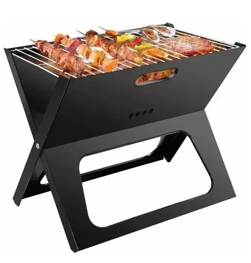PARRILLERA PLEGABLE DE CARBÓN PORTÁTIL PARA ASADOS COLOR EN COLOR NEGRO - 5