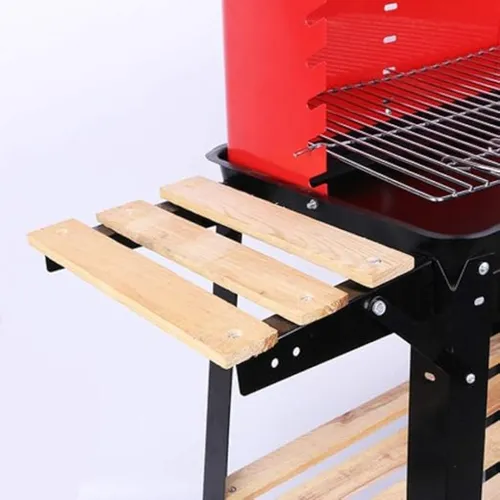 PARRILLA DE ASADO CON RUEDA Y REPISA 85X28X80 CM - 3