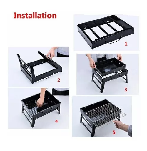 PARRILLA PORTÁTIL DE CARBÓN MINI PARA ASADOS Y QUINCHOS - 5