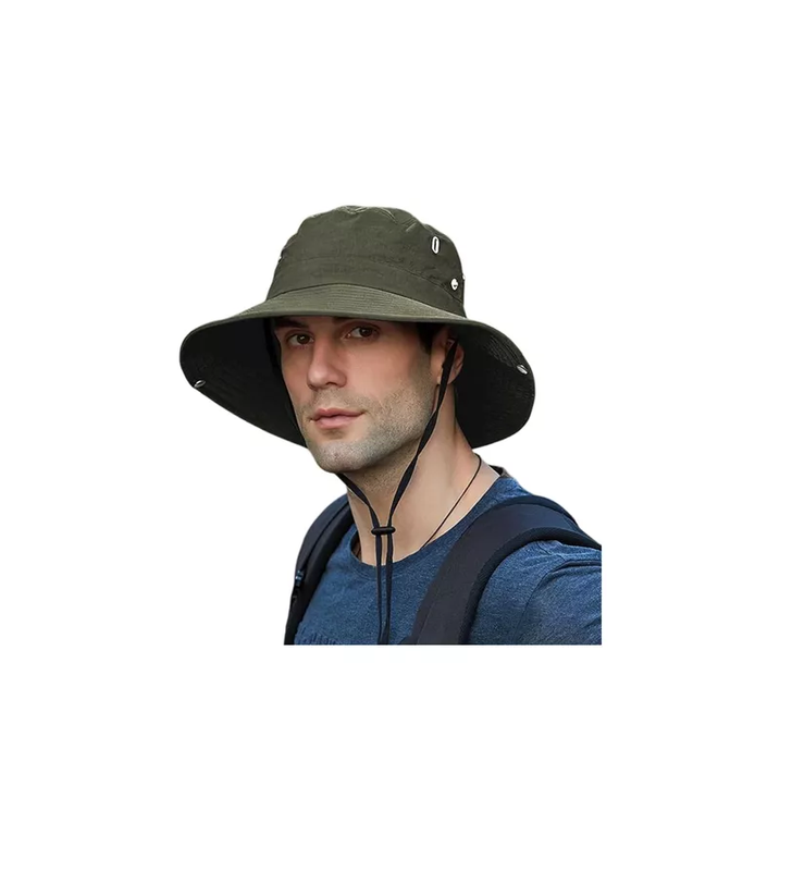 SOMBRERO PESCADOR TREKKING CORDON AJUSTABLE IMPERMEABLE VERDE - 2
