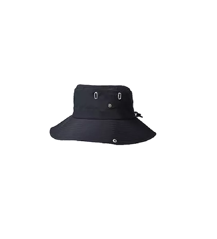 SOMBRERO PESCADOR TREKKING CORDON AJUSTABLE IMPERMEABLE EN COLOR NEGRO - 1