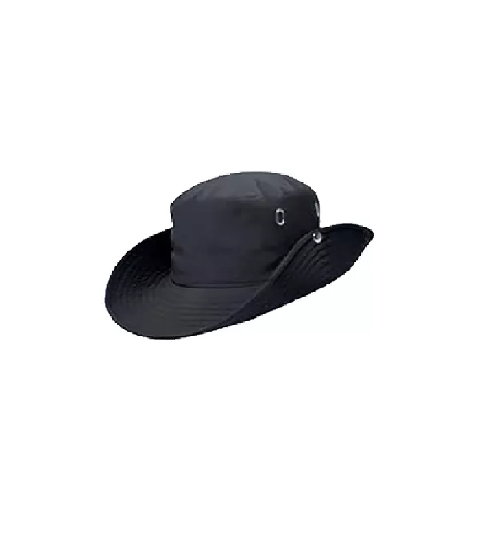SOMBRERO PESCADOR TREKKING CORDON AJUSTABLE IMPERMEABLE EN COLOR NEGRO - 2