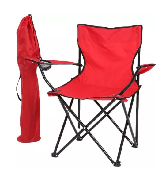 SILLA PLEGABLE PLAYA EXTERIOR CAMPO CAMPING PORTÁTIL EN COLOR EN COLOR ROJO - 2
