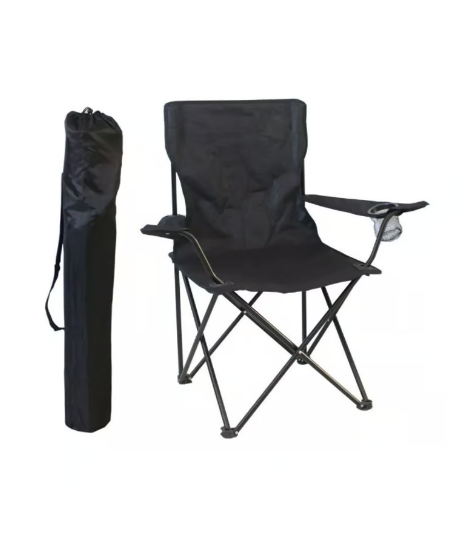 SILLA PLEGABLE CON PORTA VASO COLOR EN COLOR NEGRO - 3