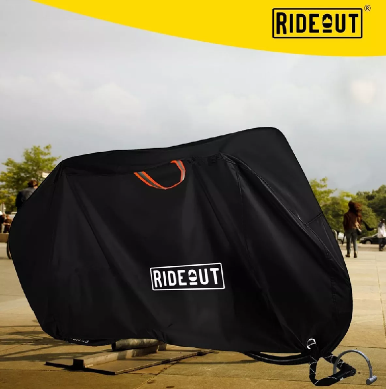 FUNDA CUBRE BICICLETA MOTO CARPA 100% IMPERMEABLE 110X200 CM, EN COLOR NEGRO - 3