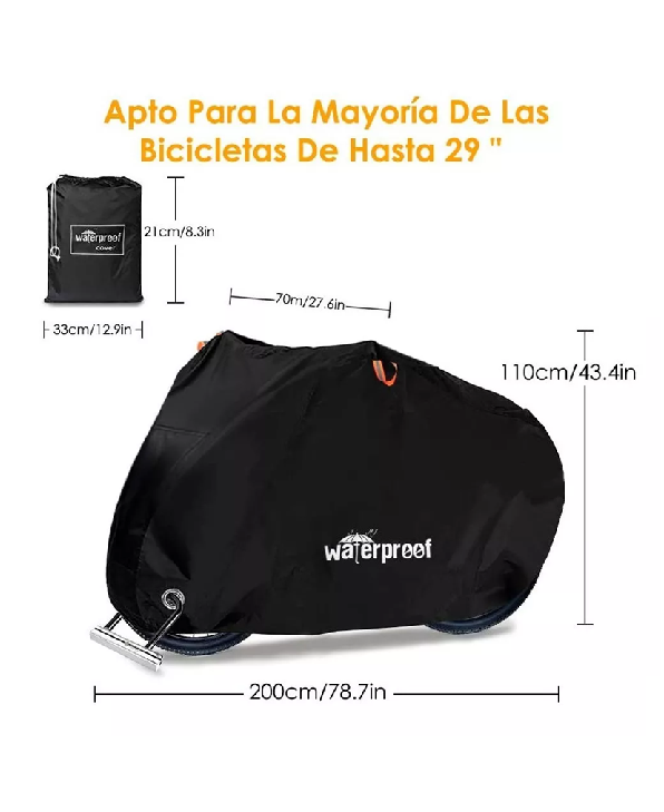 CARPA COBERTOR FUNDA PARA BICICLETA IMPERMEABLE 110X200 CM - 2