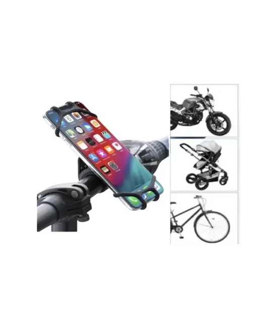 SOPORTE DE TELÉFONO PARA BICICLETA Y MOTO, ELÁSTICO, COLOR EN COLOR NEGRO - 3