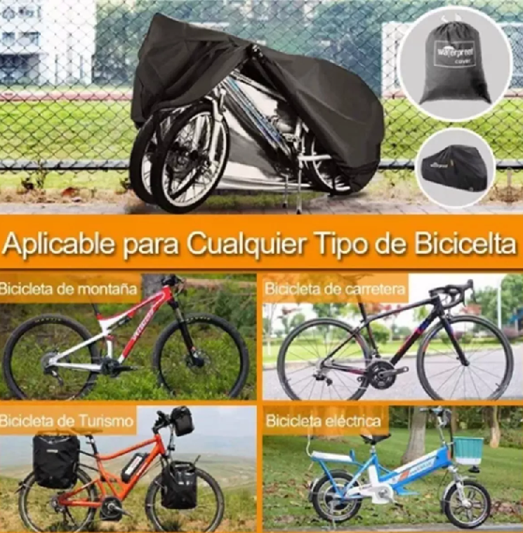 COBERTOR FUNDA CUBRE BICICLETA IMPERMEABLE PROTECTOR 110X200 - 6