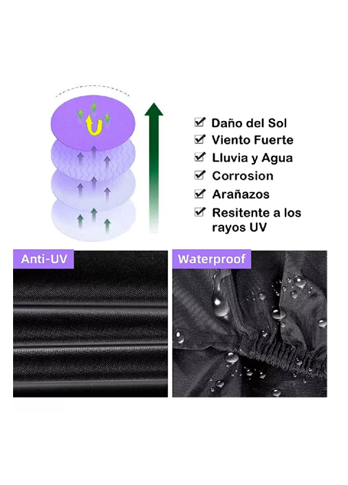CARPA COBERTOR FUNDA PARA BICICLETA IMPERMEABLE 110X200 CM - 5