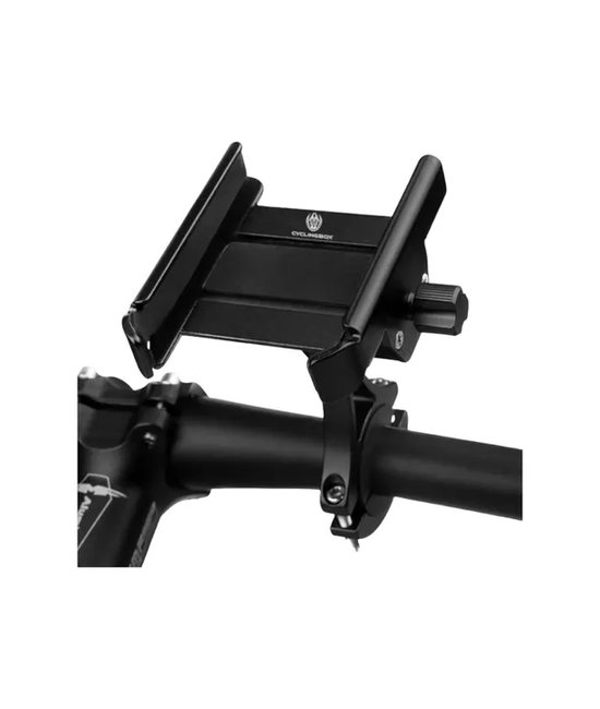 SOPORTE DE ALUMINIO PARA TELÉFONO MÓVIL EN BICICLETA, CICLISMO, COLOR EN COLOR NEGRO - 2