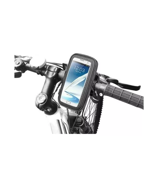 PORTA SOPORTE DE CELULAR PARA BICICLETA Y MOTO, IMPERMEABLE, COLOR EN COLOR NEGRO - 2