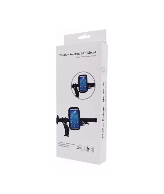 PORTA SOPORTE DE CELULAR PARA BICICLETA Y MOTO, IMPERMEABLE, COLOR EN COLOR NEGRO - 4