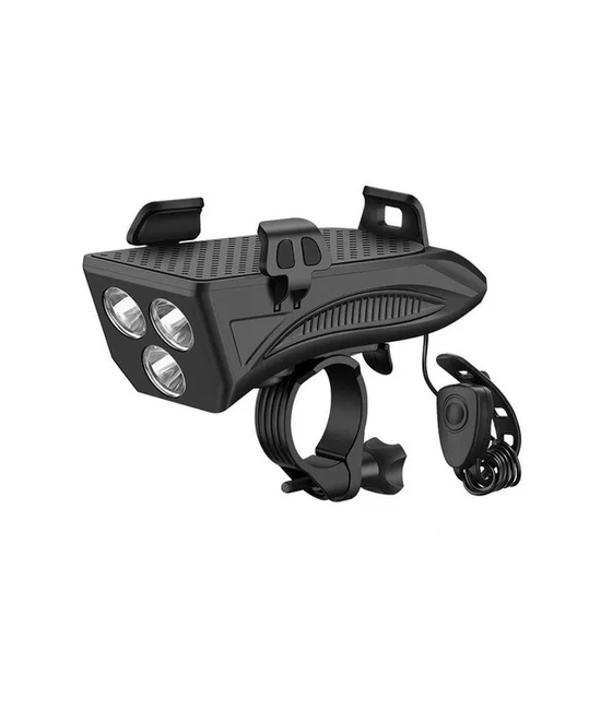SOPORTE DE TELÉFONO CON LUZ Y BOCINA PARA BICICLETA, COLOR EN COLOR NEGRO - 5