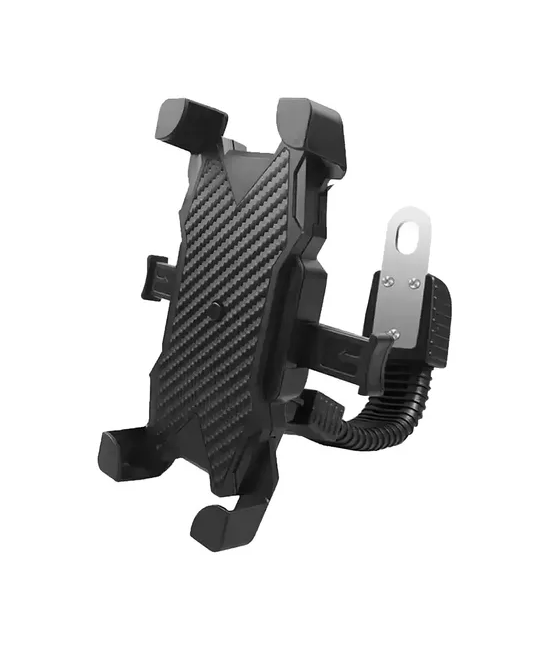 SOPORTE CELULAR MOTO SCOOTER, AGARRE DEL ESPEJO, REGULABLE, COLOR EN COLOR NEGRO - 1
