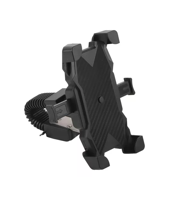 SOPORTE CELULAR MOTO SCOOTER, AGARRE DEL ESPEJO, REGULABLE, COLOR EN COLOR NEGRO - 4