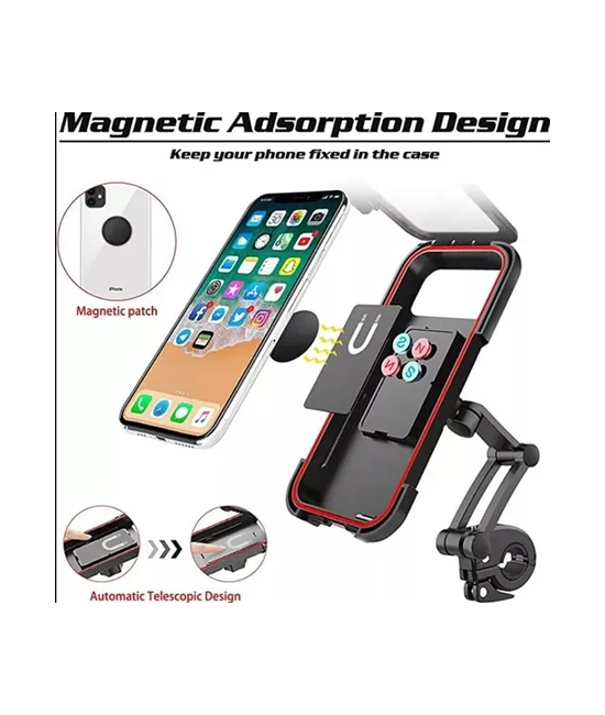 SOPORTE PARA CELULAR IMPERMEABLE PARA BICICLETA Y MOTO, COLOR EN COLOR NEGRO - 3