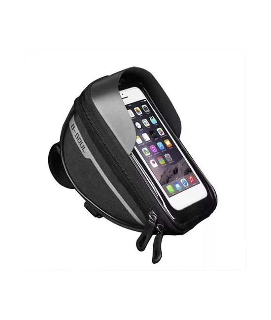 SOPORTE PORTA CELULAR MOTO Y BICICLETA, IMPERMEABLE XL PRO, COLOR EN COLOR NEGRO - 1