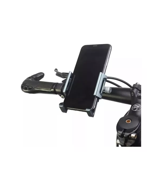 PORTA SMARTPHONE CELULAR METÁLICO PARA MOTO Y BICICLETA, COLOR EN COLOR NEGRO - 2