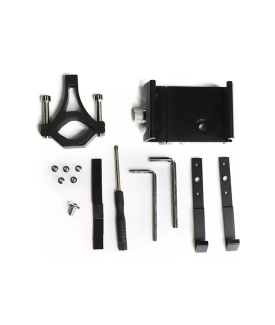PORTA SMARTPHONE CELULAR METÁLICO PARA MOTO Y BICICLETA, COLOR EN COLOR NEGRO - 5