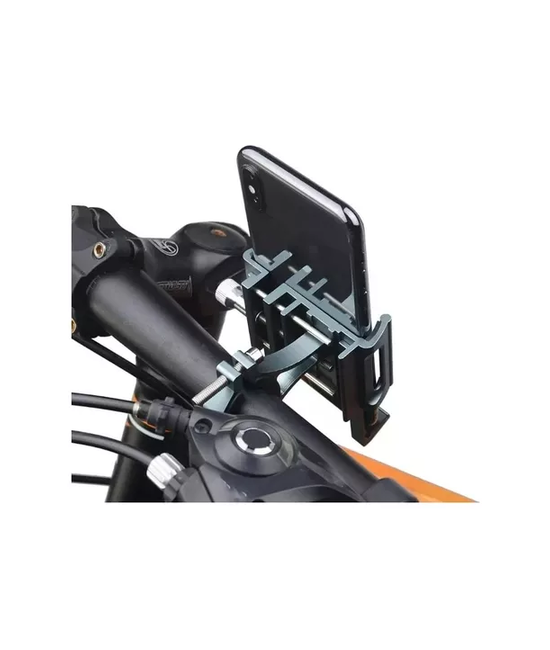 PORTA SMARTPHONE CELULAR METÁLICO PARA MOTO Y BICICLETA, COLOR EN COLOR NEGRO - 7