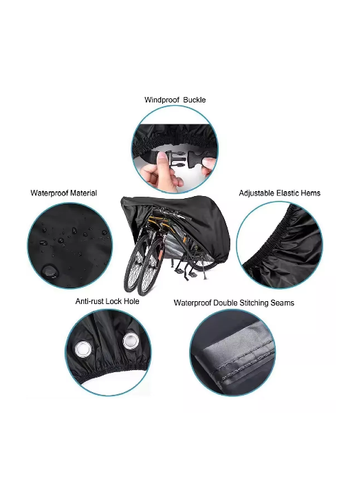 FUNDA CUBRE BICICLETA MOTO CARPA IMPERMEABLE 110X200 CM - 4