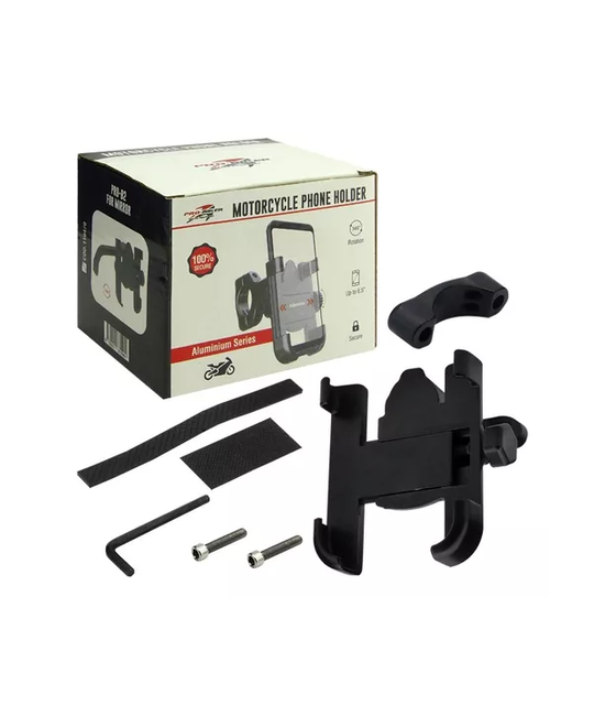 SOPORTE PORTA CELULAR MÓVIL PARA MOTO Y BICI, METÁLICO ANTIVIBRACIÓN, COLOR EN COLOR NEGRO - 3