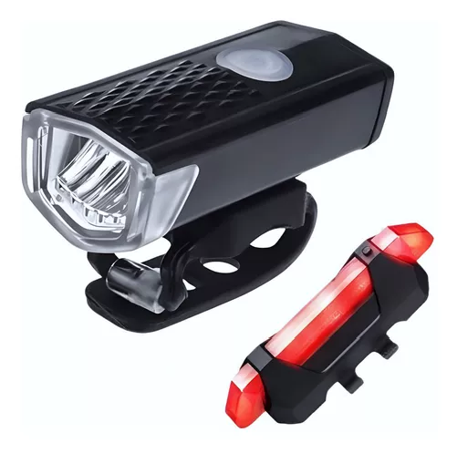 PACK DE 2 LUCES LED PARA BICICLETA, USB, TRASERA Y DELANTERA, FOCO - 2