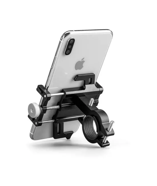 SOPORTE DE ALUMINIO PARA CELULAR EN BICICLETA Y MOTO, COLOR EN COLOR NEGRO - 1