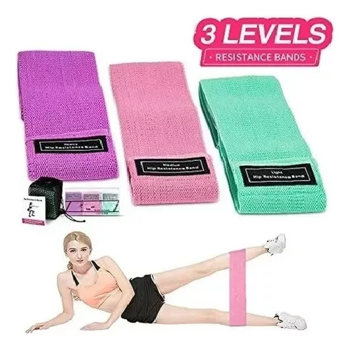 SET DE 3 BANDAS ELÁSTICAS DE TELA PARA PILATES Y YOGA - 7