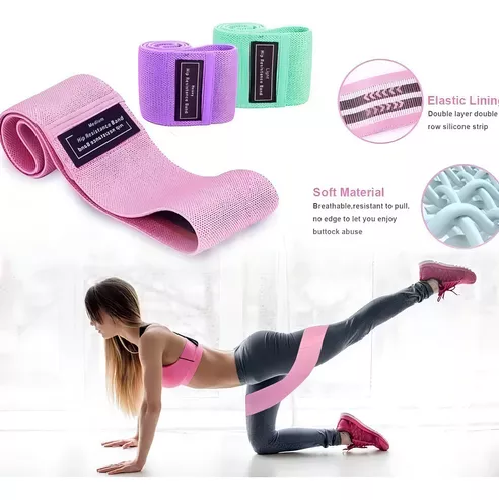 SET DE 3 BANDAS ELÁSTICAS DE TELA PARA PILATES Y YOGA - 8