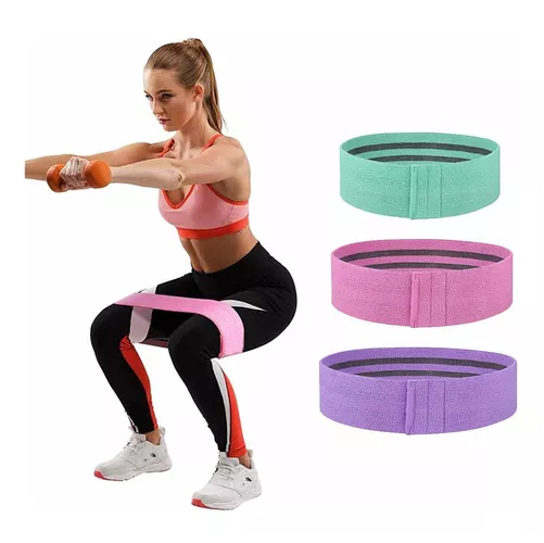 BANDAS ELÁSTICAS DE EJERCICIO PRO, 3 PIEZAS DE TELA, CON BOLSO, YOGA GIANPA - 5