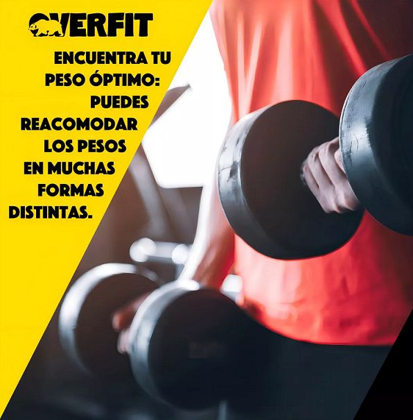 SET DE MANCUERNAS Y BARRA UNIBLES 20KG OVERFIT FITNESS AJUSTABLES - 5