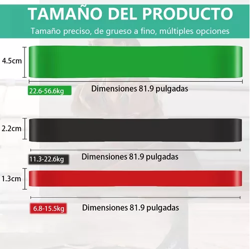 KIT DE BANDAS ELÁSTICAS DE RESISTENCIA, PULL UP, CROSSFIT, 3 PIEZAS - 4