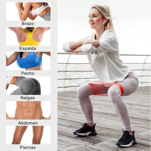 KIT DE BANDAS DE RESISTENCIA ELÁSTICAS, 15-54 KG, PARA PIERNAS, 5 PIEZAS, FITNESS - 4
